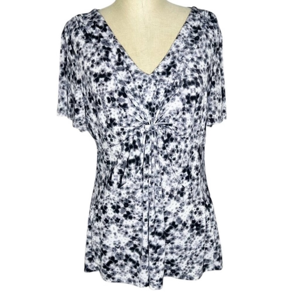 NAME YOUR PRICE • Daisy Fuentes Black and White Tie Dye Blouse Top